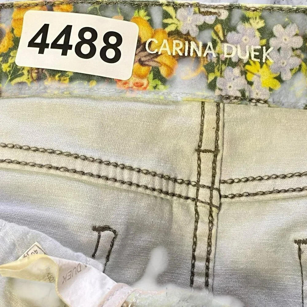 Carina Duek Endless Paradis Floral Print Denim Skirt